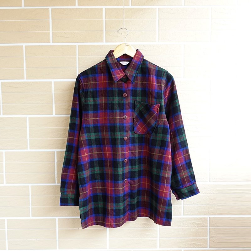│Slowly│经典格纹-古着衬衫外套│vintage.复古.文艺. - 女装休闲/机能外套 - 聚酯纤维 多色