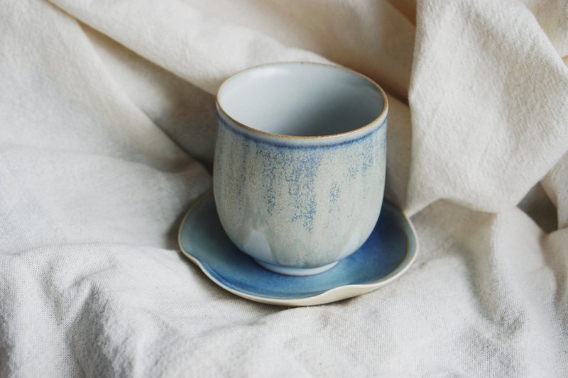 窑变釉手作陶瓷茶杯单杯－冰川蓝 - 茶具/茶杯 - 瓷 透明