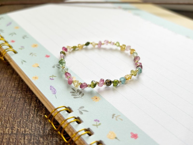 有蓝碧 冰透碧玺 电气石 避邪 增加异性缘 偏财运 满足七脉轮 - 手链/手环 - 半宝石 多色