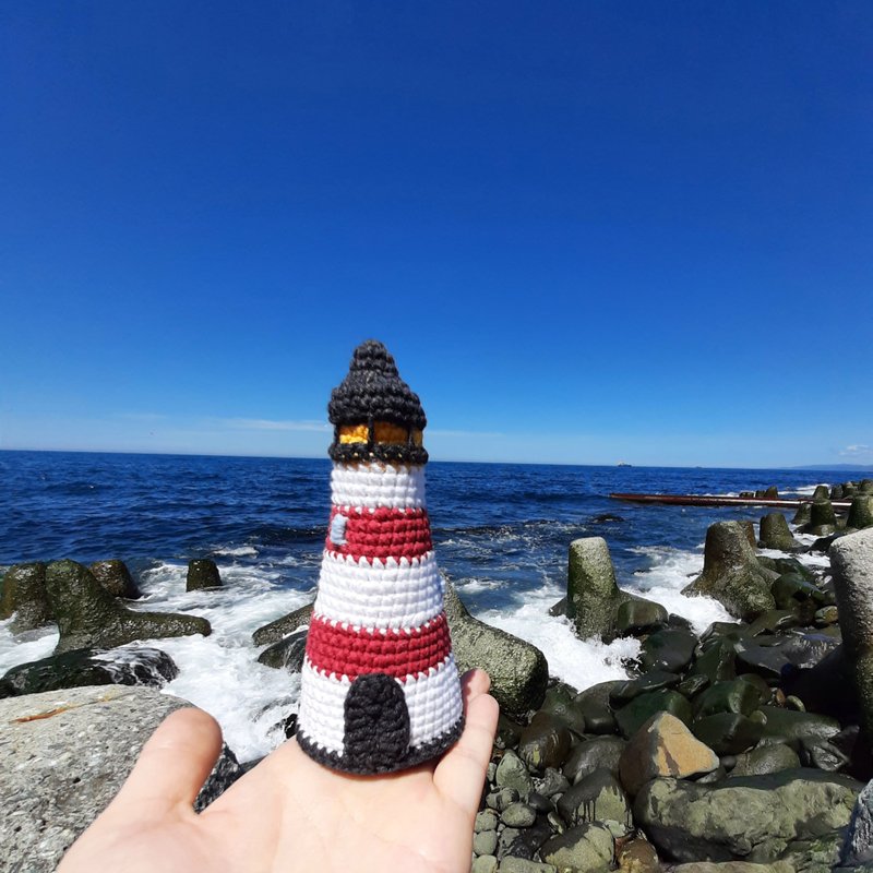Lighthouse handmade home decor. Gift for best friends. Lighthouse soft toy. - 玩偶/公仔 - 棉．麻 多色
