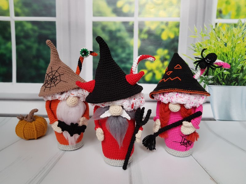 Halloween crochet pattern, Crochet gnomes cocktails Pattern - 手工艺教程/工具书 - 其他材质 
