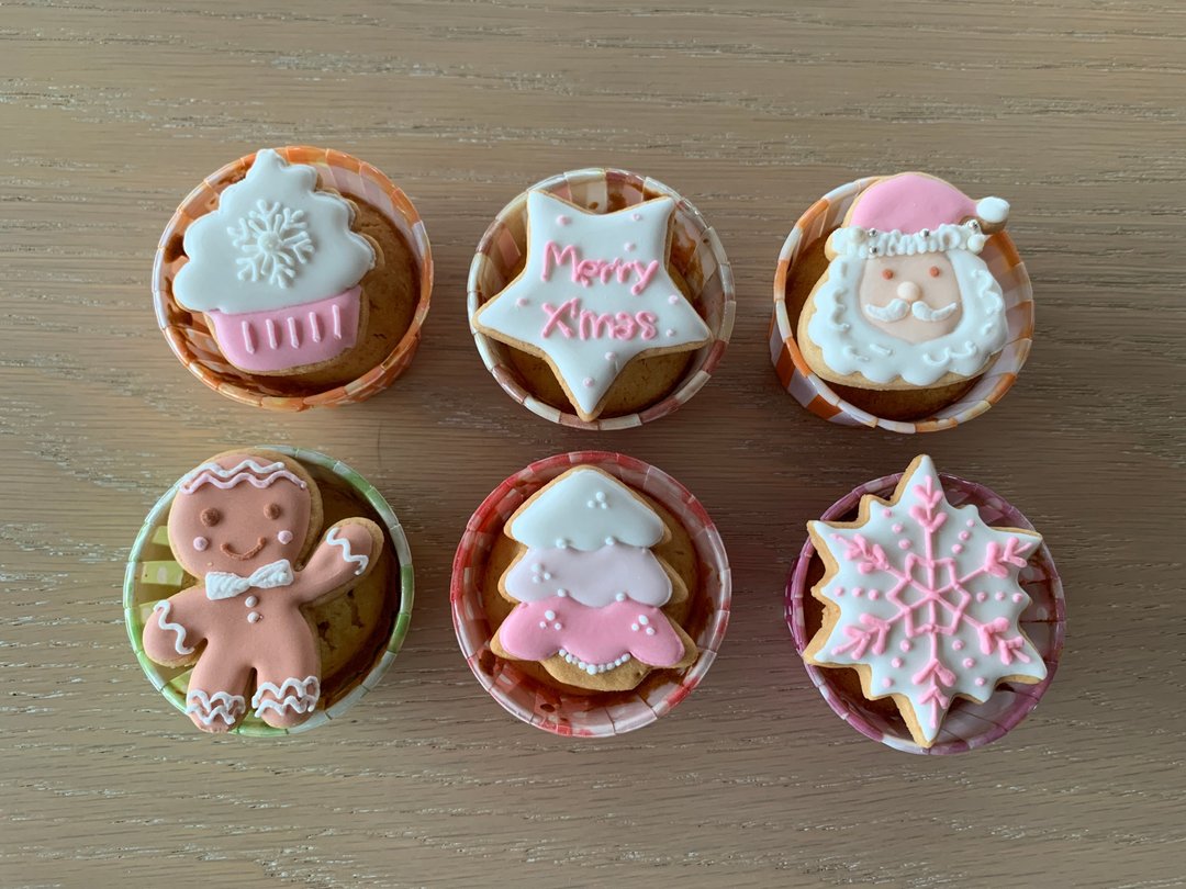 NIJI Cupcake 2020圣诞糖霜饼干杯子蛋糕组 - 蛋糕/甜点 - 新鲜食材 粉红色