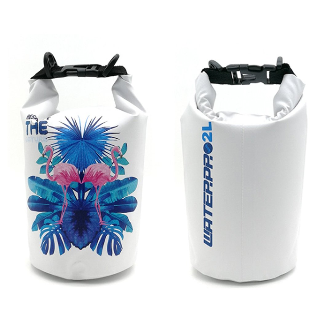 WATERPRO - 2L迷你便携收纳防水袋适合运动冲浪沙滩使用 (白色) - 侧背包/斜挎包 - 防水材质 白色