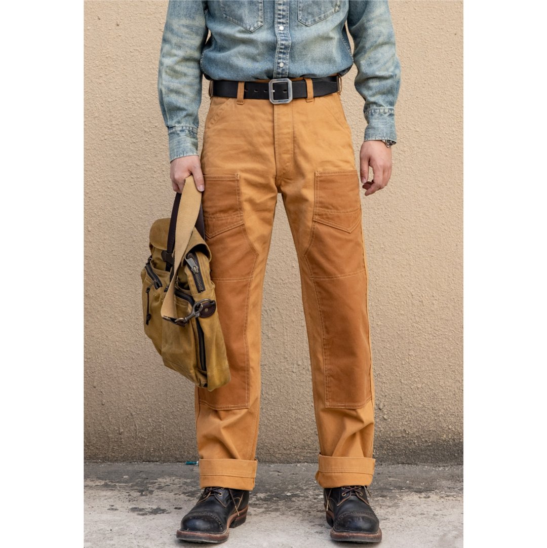 帆布工装裤 休闲长裤 井下工装裤 14oz Derrickman Work Pants - 男士长裤 - 棉 咖啡色