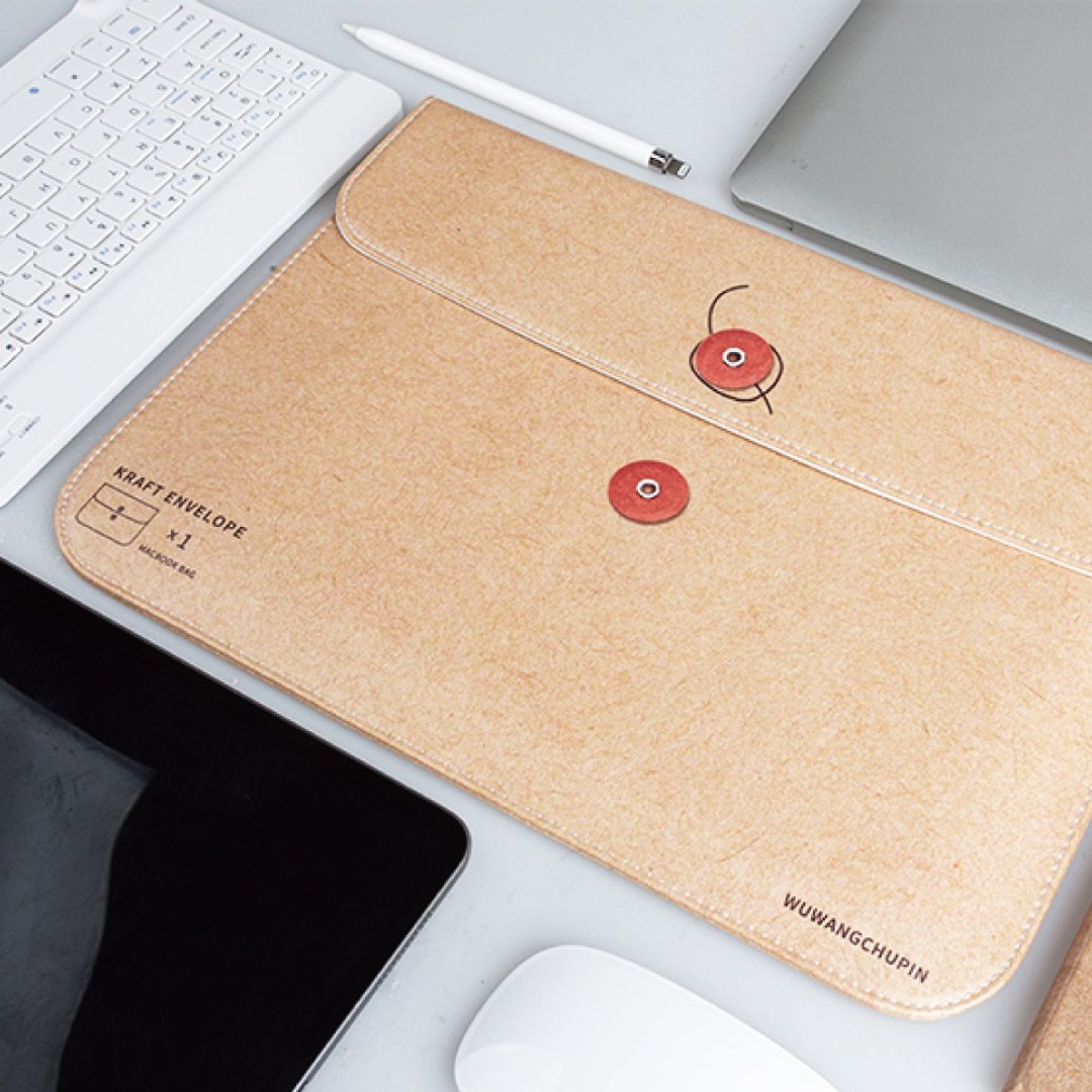 MacBook电脑收纳包 - 牛皮纸造型(白里料) - 平板/电脑保护壳 - 其他材质 卡其色