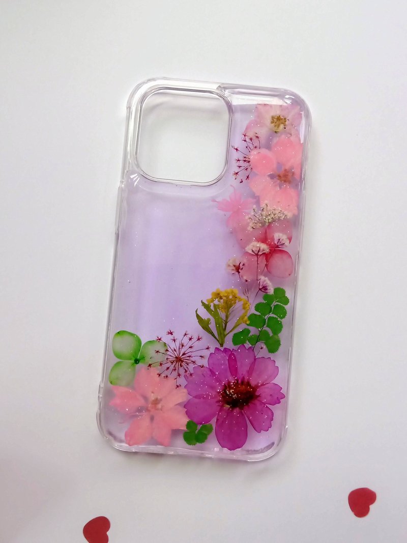 手作押花手机保护壳| iPhone 13 Pro | 紫色恋 - 手机壳/手机套 - 塑料 紫色
