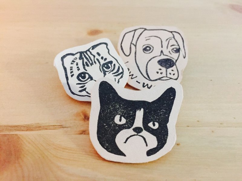 它是一只猫手工皮革别针02 - 胸针 - 真皮 