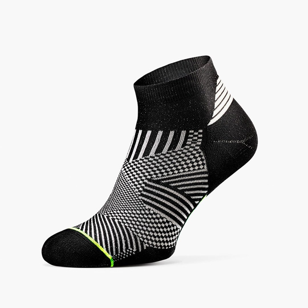 【ROCKAY】Flare 1/4筒运动机能压缩袜 - Black/Lime - 运动配件 - 尼龙 黑色