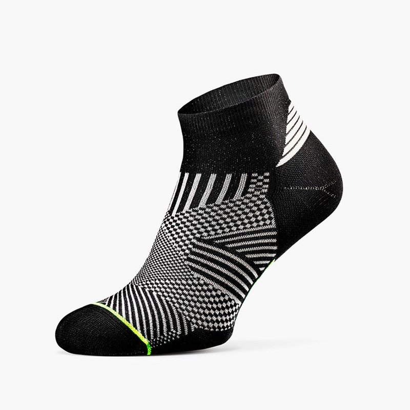 【ROCKAY】Flare 1/4筒运动机能压缩袜 - Black/Lime - 运动配件 - 尼龙 黑色