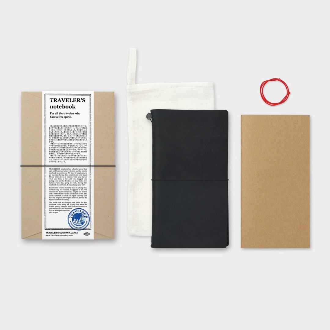 Traveler's Notebook - 黑 - 笔记本/手帐 - 真皮 黑色