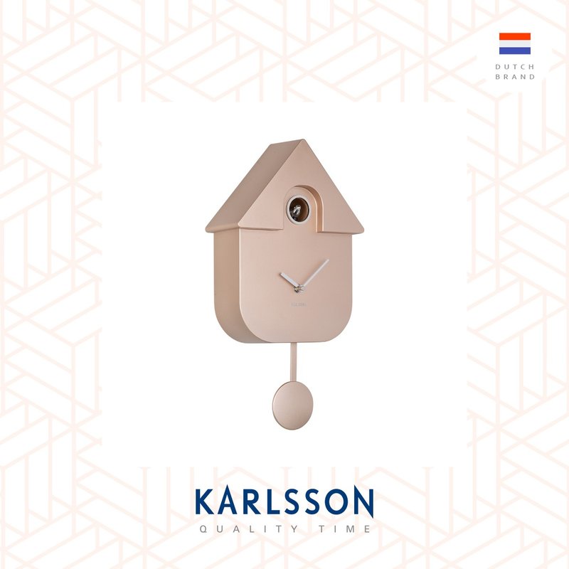 荷兰Karlsson, Modern Cuckoo玫瑰金色摇摆布谷鸟挂钟 (整点报时) - 时钟/闹钟 - 塑料 金色