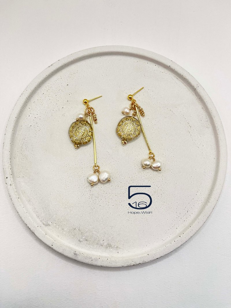 魔法星阵 - 耳环/耳夹 - 宝石 