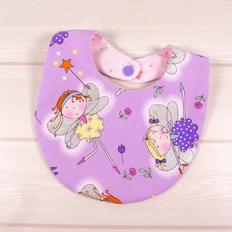 口水巾 围兜兜 -小精灵 - 围嘴/口水巾 - 其他材质 紫色