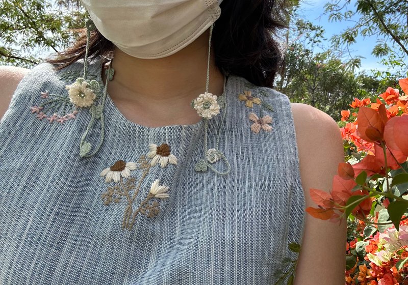 禮物 口罩鍊、眼鏡鍊兩用 Aster Mask Strap Chain & Sunglasse - 口罩 - 贵金属 白色