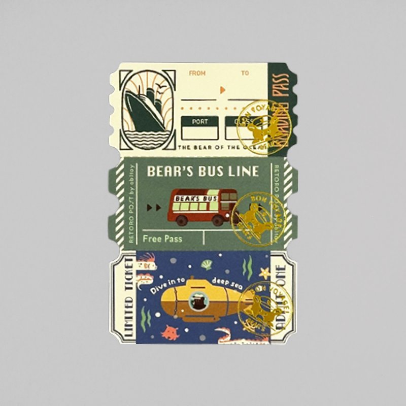 欧比旺 票券风便签 EARTH TOURS - 卡片/明信片 - 纸 多色