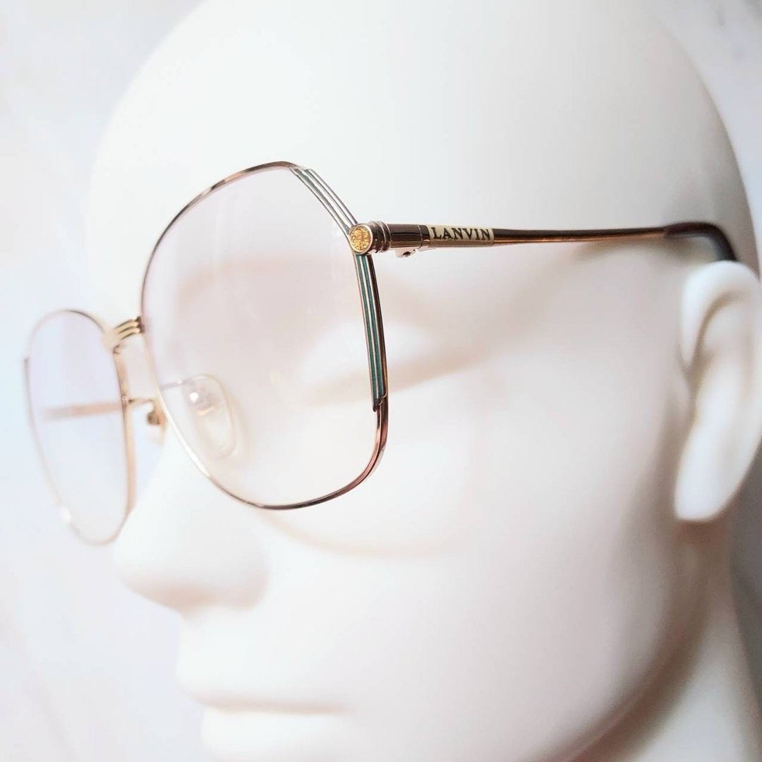 NOS 老绅士风格1970's 老法国 Lanvin 淡金色 圆弧六角金属眼镜 - 眼镜/眼镜框 - 其他金属 