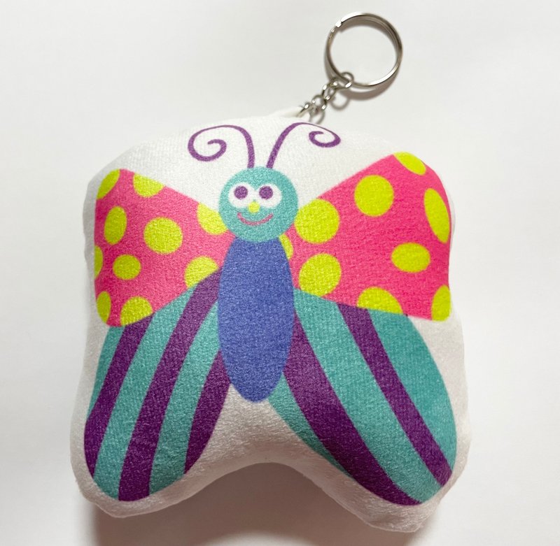 蝴蝶 抱枕 钥匙圈 - 化妆包/杂物包 - 棉．麻 多色