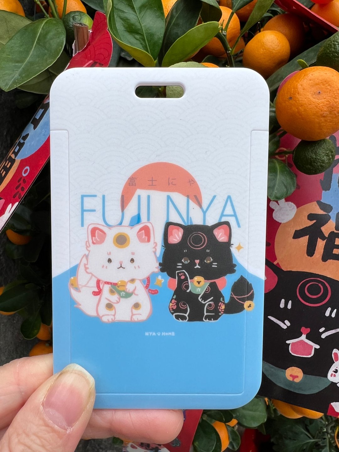 富士山与招财猫 卡套附白皮绳扣 - 其他 - 塑料 