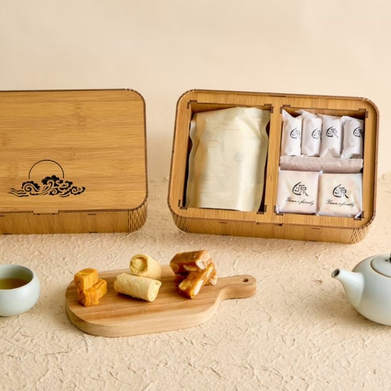 【团源】经典千层茶食组 千层砖 90公克+牛嘎饼 6入+芒香卷 8入 - 手工饼干 - 新鲜食材 橘色