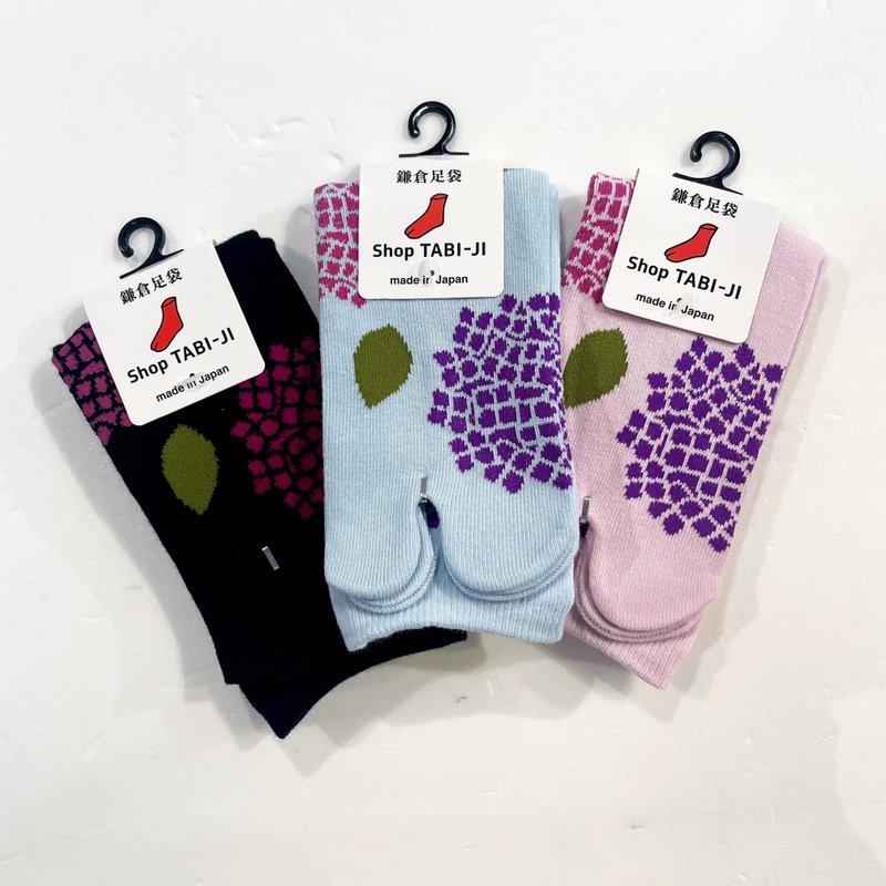 TABI-JI奈良足袋袜(分趾袜)-紫阳花(绣球花) - 袜子 - 棉．麻 