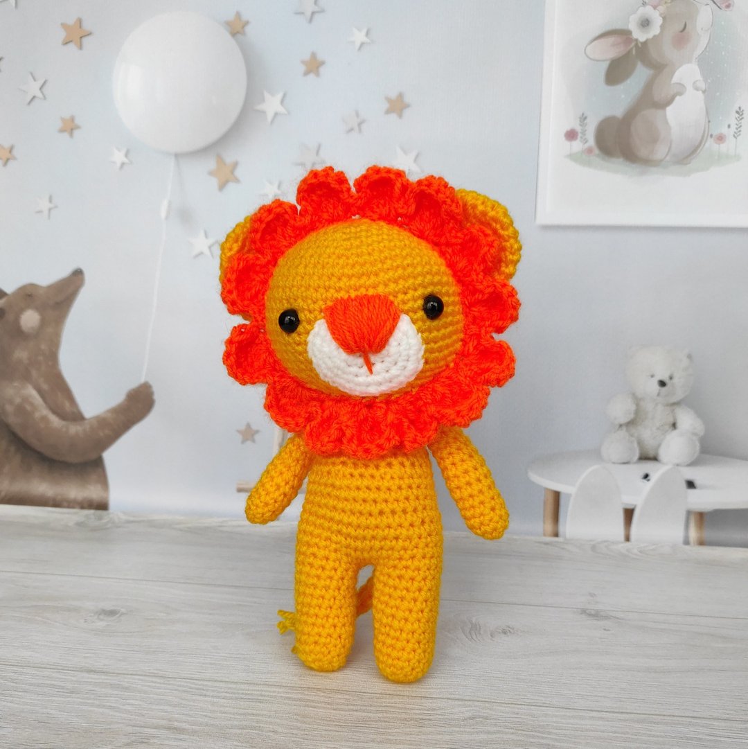 cute Lion Cub Soft Toy, toy baby gift, lion toy - 玩具/玩偶 - 其他材质 橘色