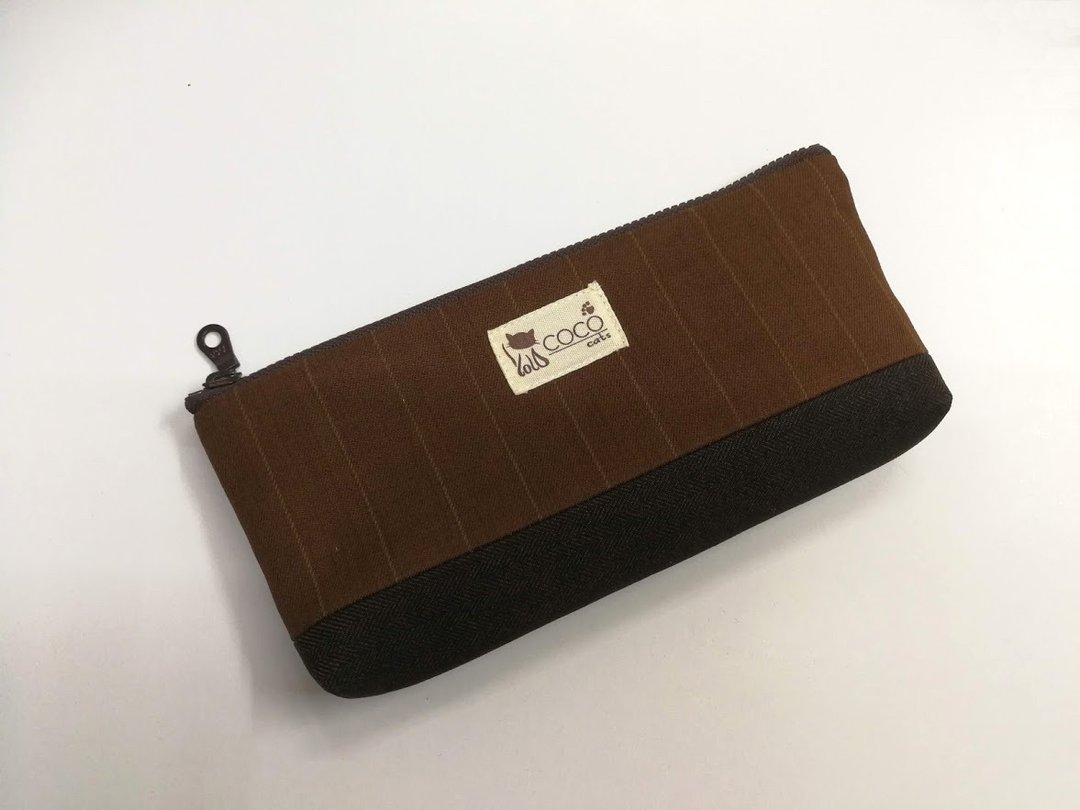 笔袋/钱包/化妆包/收纳包M10-010咖啡色 (独一商品) - 铅笔盒/笔袋 - 其他人造纤维 咖啡色