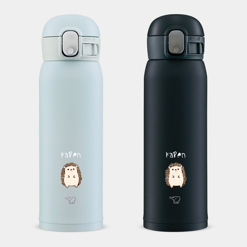 定制化文字 英文名 刺猬 象印 弹盖不锈钢 保温瓶 PS045 - 保温瓶/保温杯 - 不锈钢 白色