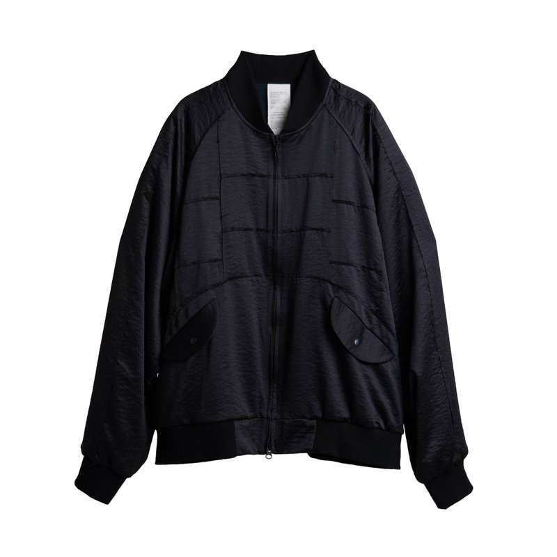 Patchwork Jacket - 男装外套 - 聚酯纤维 黑色