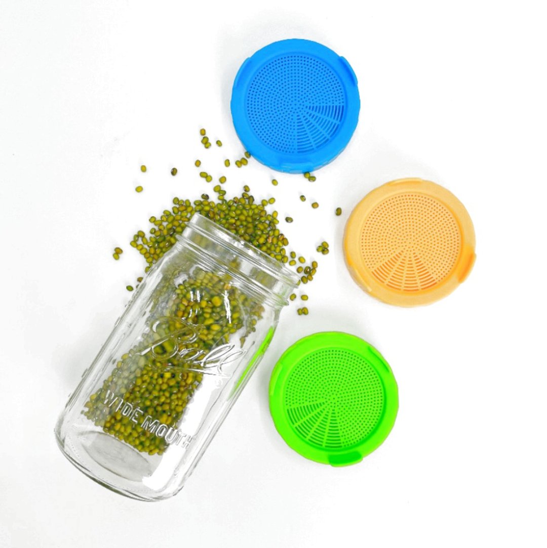 WildJar 宽口网状发芽盖/种植豆芽用 - 植栽/盆栽 - 塑料 多色