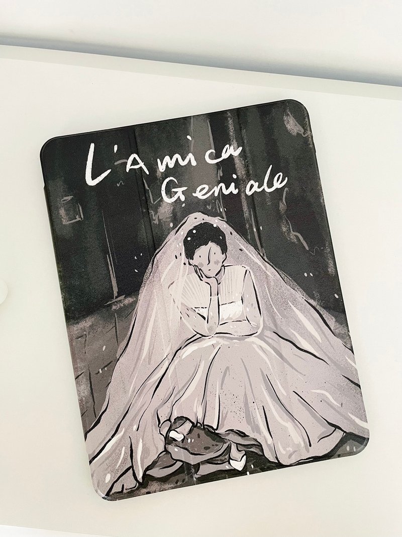 小象花花研究所 原创插画 我的天才女友  IPAD三折式保护壳 - 平板/电脑保护壳 - 其他材质 