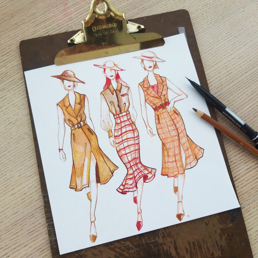 画出个性服装画 时尚插画课程【防疫小班】 - 插画/绘画/写字 - 纸 