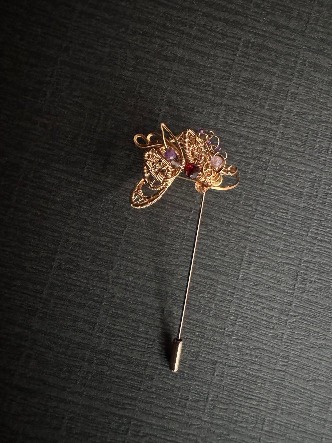 金属编织胸针—礼帽 - 胸针 - 铜/黄铜 金色