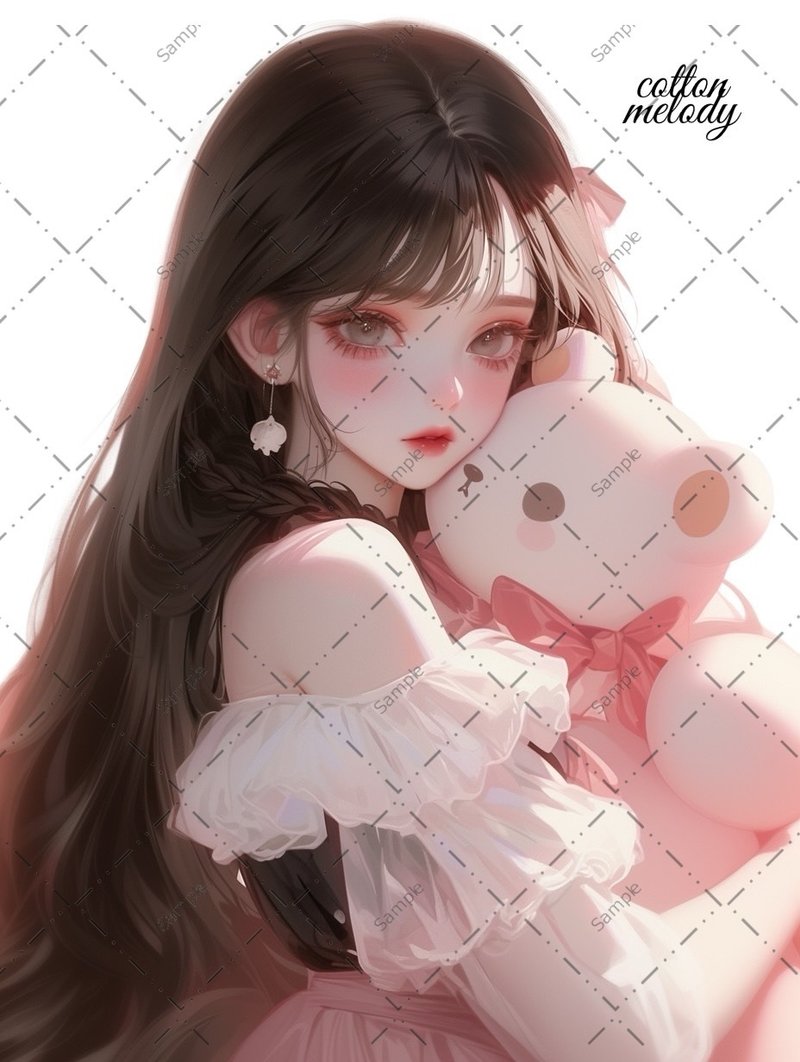 original sticker no.1435 人物贴纸 原创贴纸 人像贴纸 女孩贴纸 原创人物贴纸 - 贴纸 - 纸 