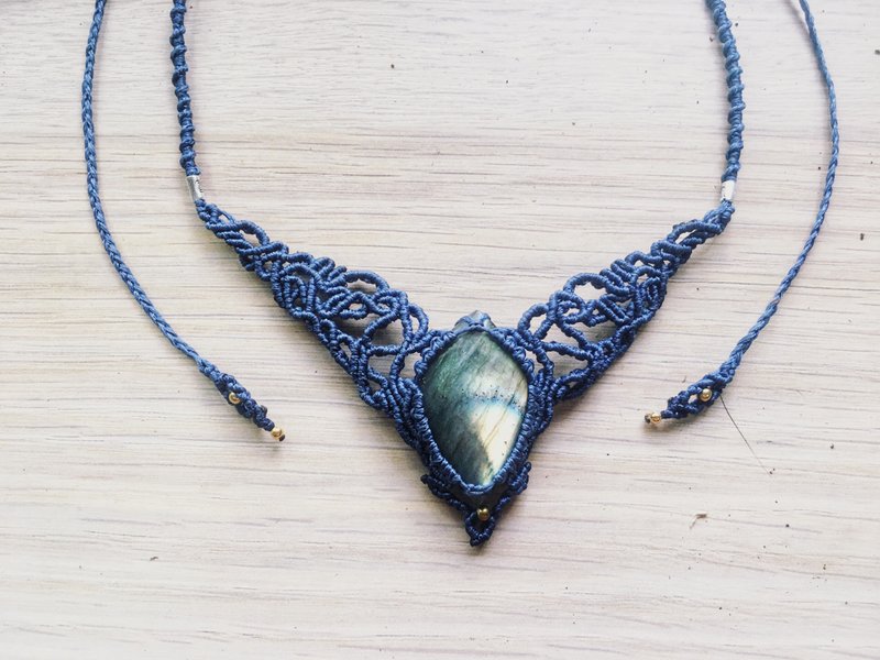 拉长石编织项链 - 项链 - 半宝石 蓝色