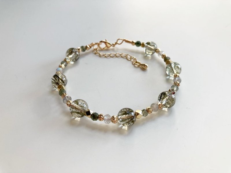 绿发碧玺X拉长石 水晶手链 提升灵感事业贵人运 清理负能量 - 手链/手环 - 水晶 