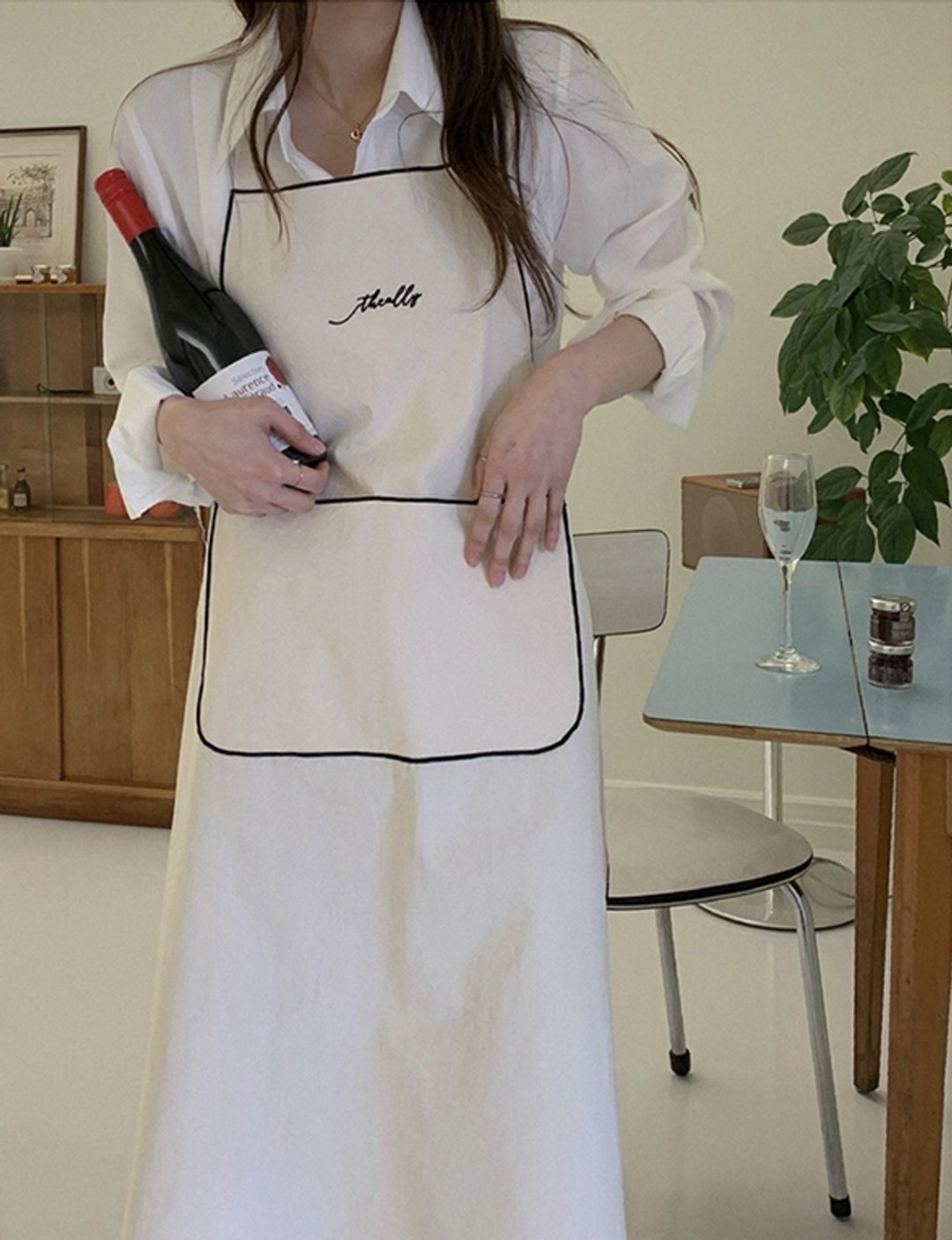 韩国 The Ally | Daisy Apron 데이지 앞치마 | 韩系围裙 - 围裙 - 棉 卡其色