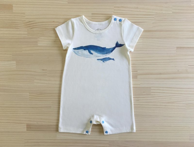 gujui爱鲸鱼_有机棉包屁衣/连身衣_米白 - 其他 - 棉．麻 白色