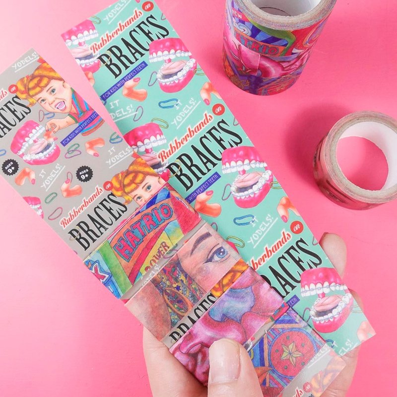 牙套女孩纸胶带分装片 - 纸胶带 - 纸 多色