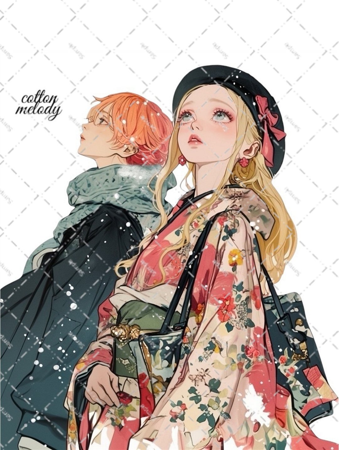 original sticker no.7891 人物贴纸 原创贴纸 人像贴纸 女孩贴纸 原创人物贴纸 - 贴纸 - 纸 