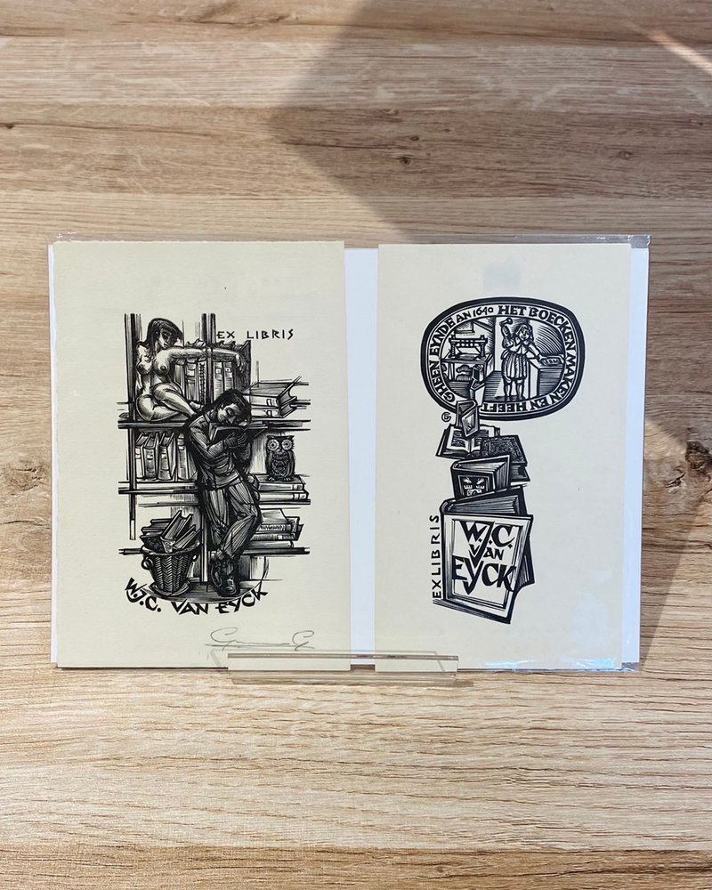 比利时艺术家 GAUDAEN, Gerard - Ex-libris - 藏书票 - 版画 - 海报/装饰画/版画 - 纸 白色