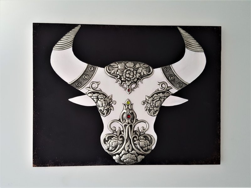 锡雕  富贵牛年 挂画 无框 - 海报/装饰画/版画 - 其他材质 