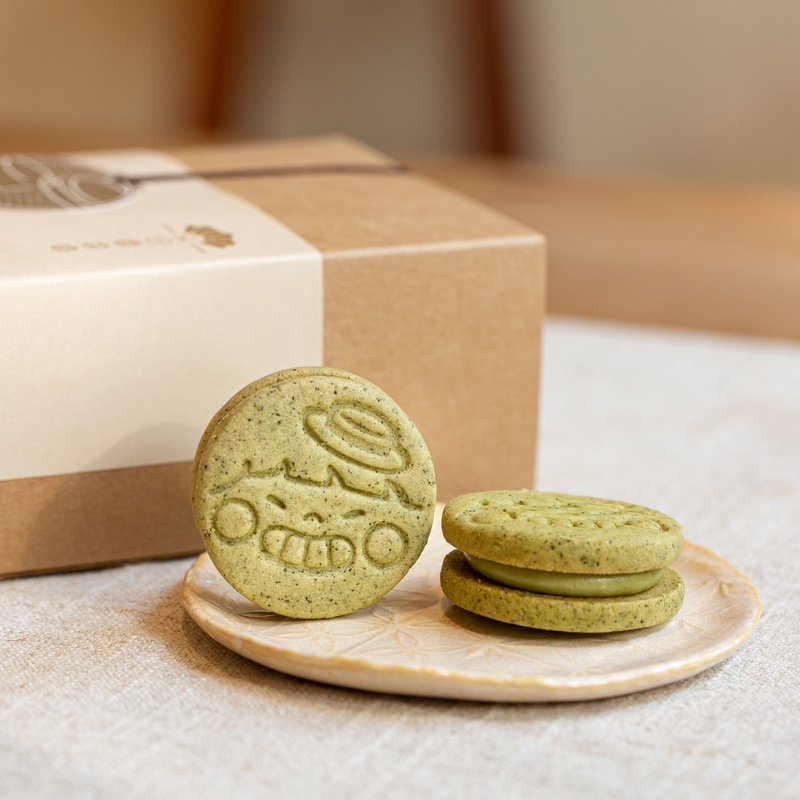 找茶男孩Q饼 8入 绿茶系风味饼干x花香包种茶内馅 - 手工饼干 - 其他材质 卡其色