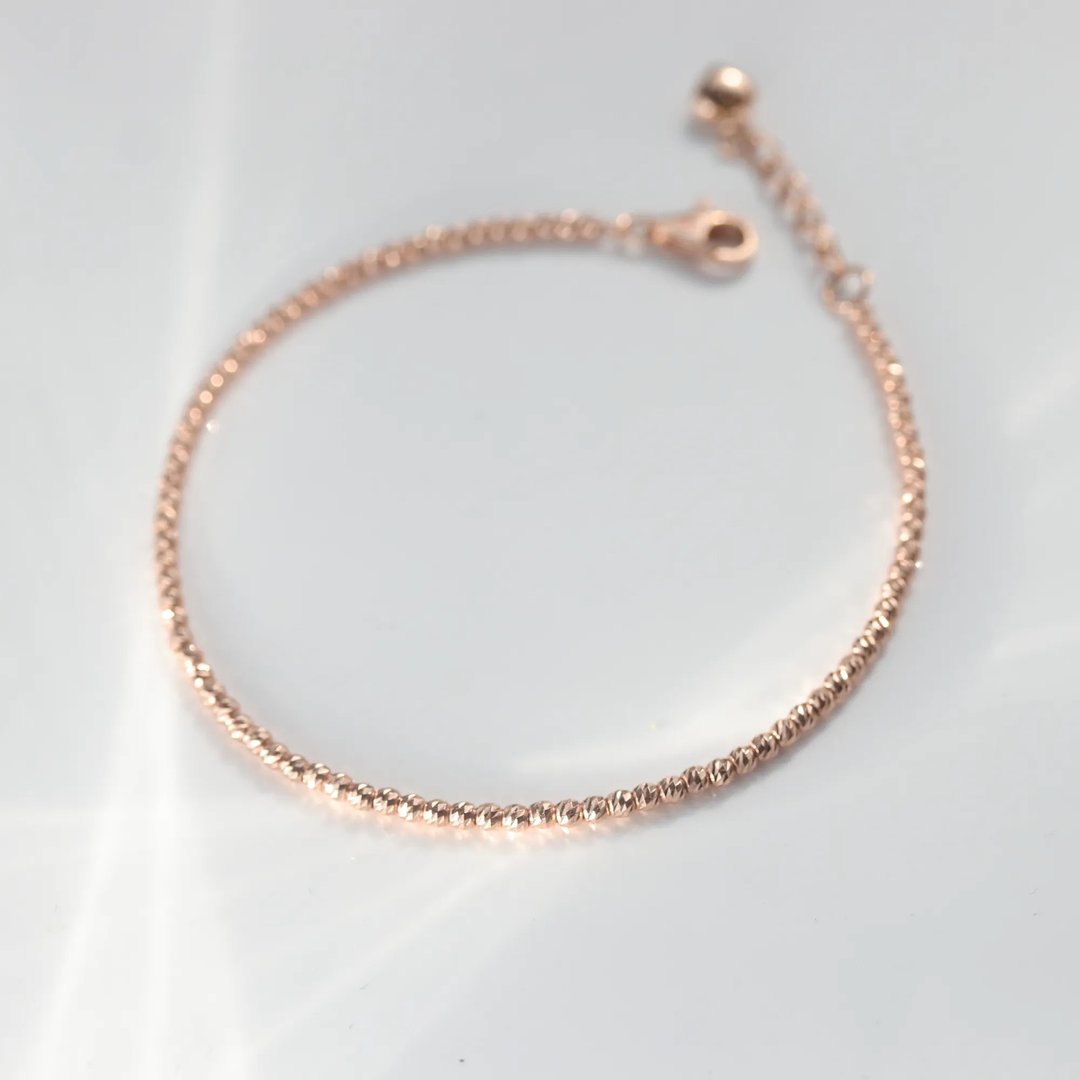 18K Shinning Ball Bracelet 闪亮切割金球手链 - 手链/手环 - 贵金属 金色