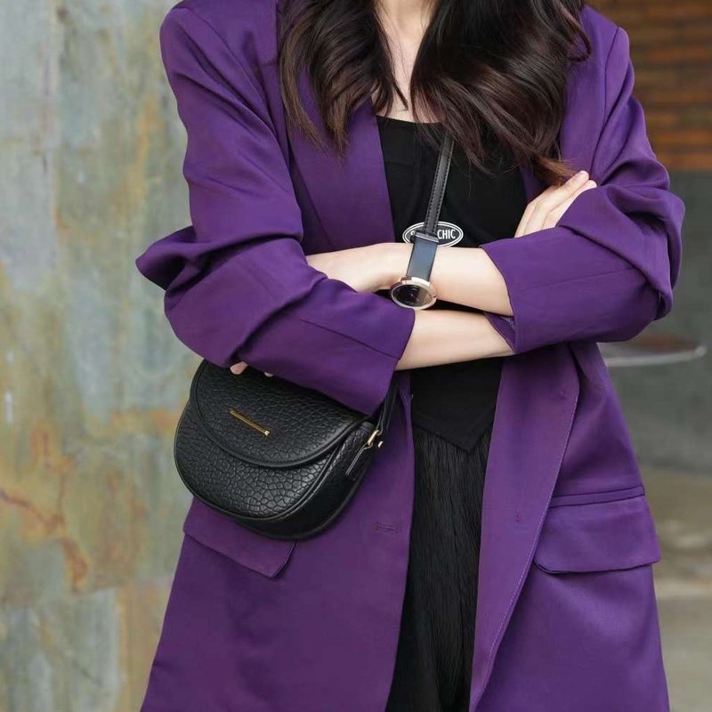 女包 真皮單肩包 馬鞍包 牛皮側背包 斜挎包 手機包 情人節禮物 - 侧背包/斜挎包 - 真皮 