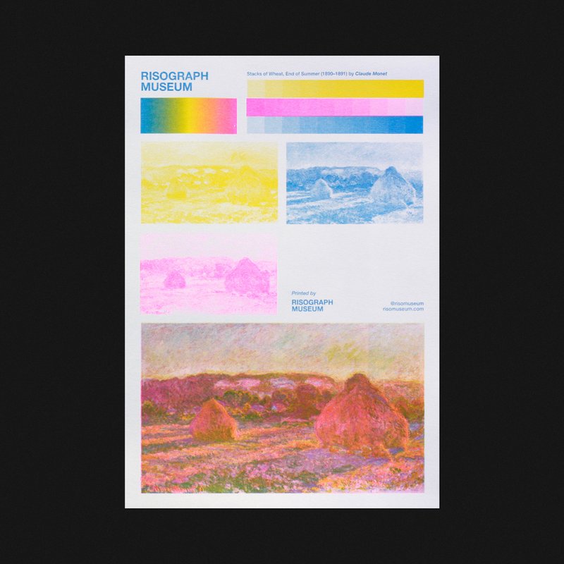 Stacks of Wheat, End of Summer (1890–1891) by Claude Monet - 卡片/明信片 - 纸 粉红色