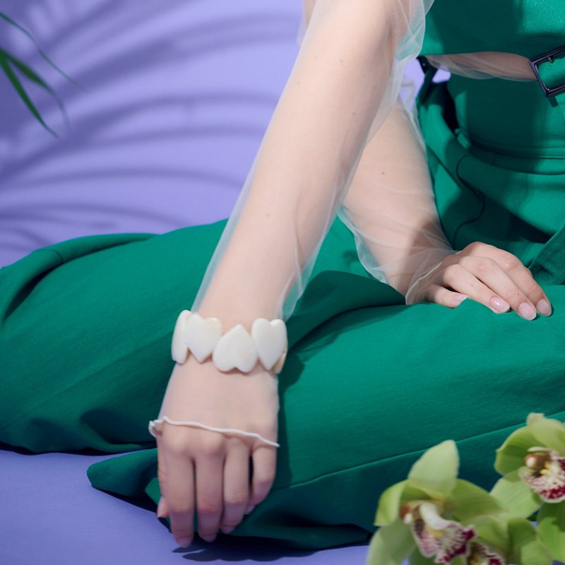 【Pinkoi 线下活动预购商品】14kgf 象牙椰子手链 象牙白 - 手链/手环 - 木头 白色