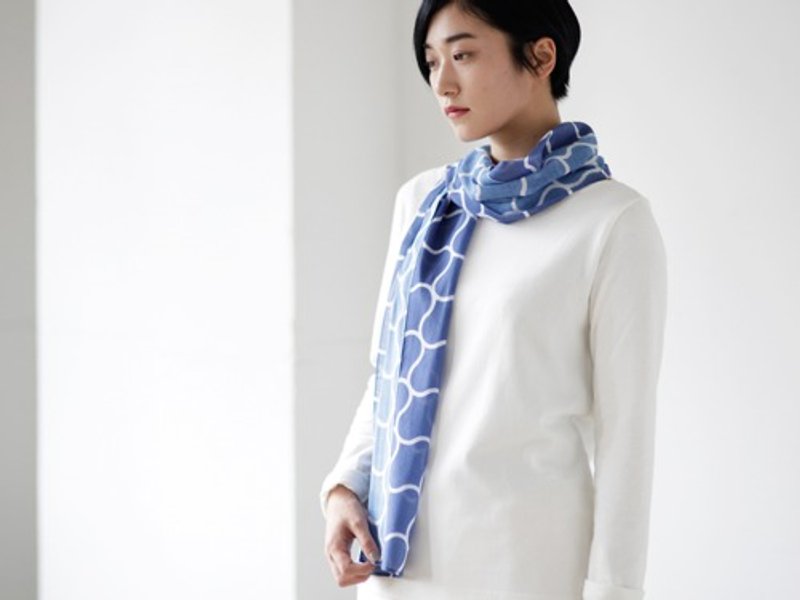 Gauze stole Kasane's color ~ Wave flower ~ - 丝巾 - 其他材质 