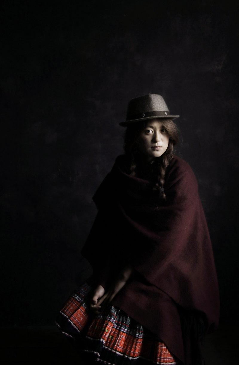 牦牛绒・手工毛毡爵士帽・灰色 - 帽子 - 其他材质 灰色