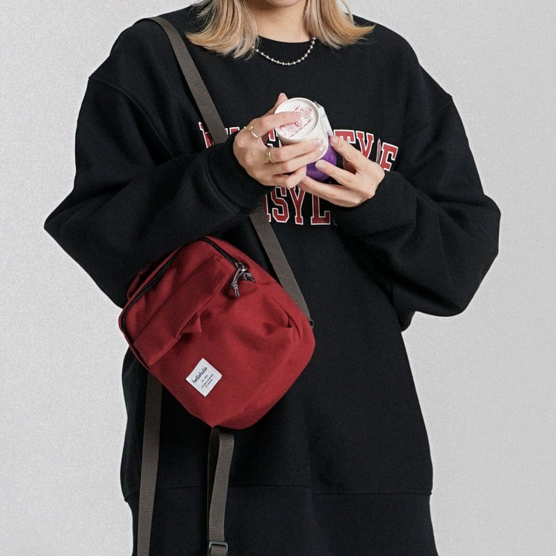 CARTER系列 | 方形迷你后背双肩包XS号 CARTER LT. (棕色红) - 后背包/双肩包 - 环保材料 红色