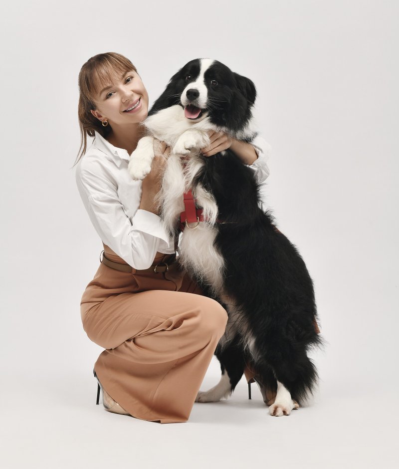 Furri Tail 优雅真皮狗狗胸背带  - 粉色 (可选订制刻名) - 项圈/牵绳 - 真皮 粉红色